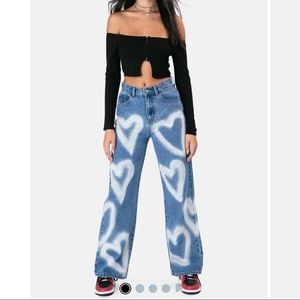 Adika wide leg heart jeans